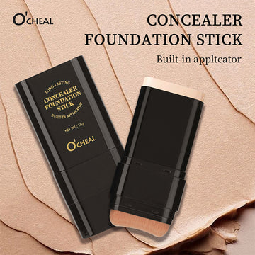Makeup Concealer Smear-proof Makeup Liquid Foundation Powder Puff Brush Solid Foundation Cream Two-in-one English Version
