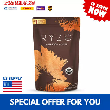 Organic RYZE Mushroom Coffee  - ☕ 30 Servings Per Pack Free Shipping, Fast Delivery